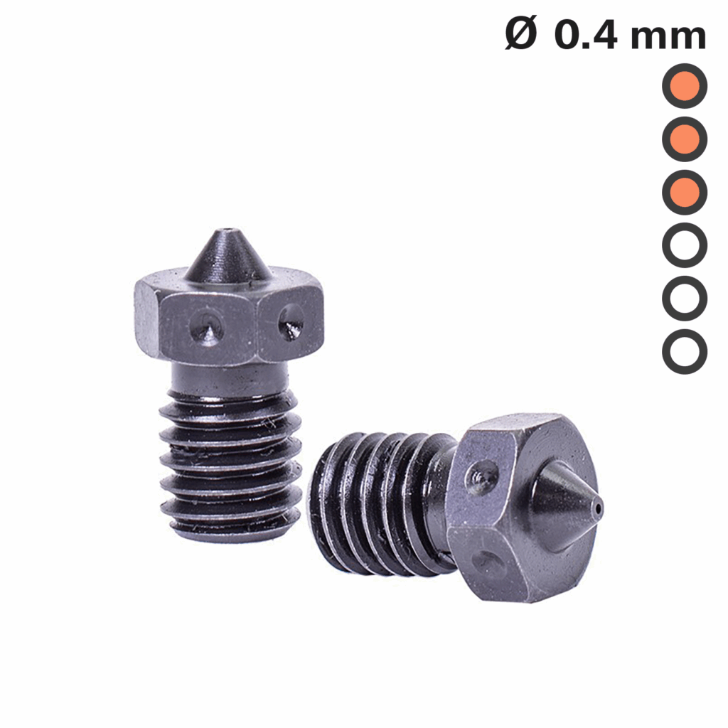 E3D V6 Düse aus gehärtetem Stahl 0.4mm